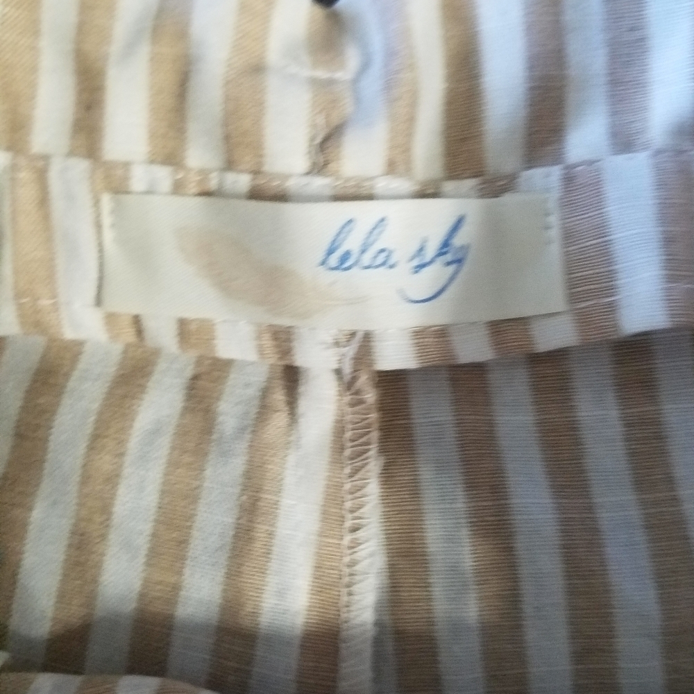 Lela sky tan and white striped paper-bag shorts - Picture 7 of 7